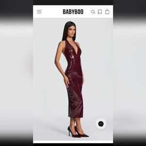 Babyboo Deep Wine Backless Dress